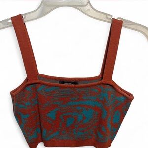 Cider Orange and Teal Crop Top